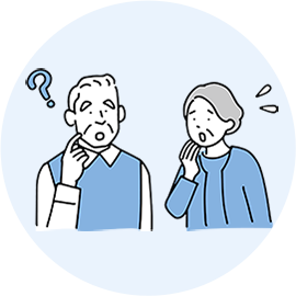 困った老夫婦のイラスト